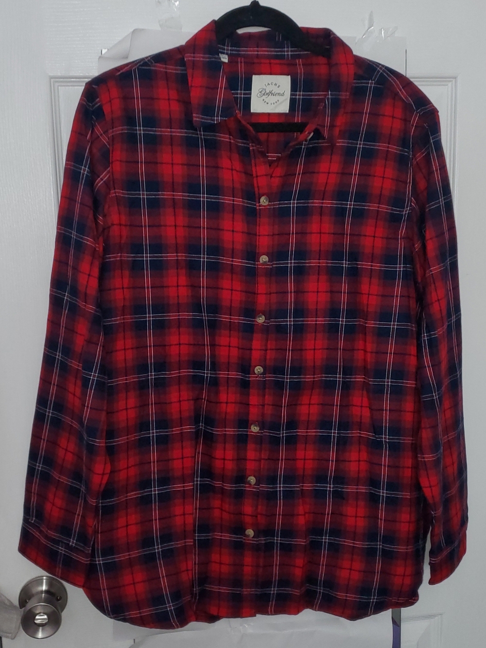Soft Red And Navy Blue Flannel